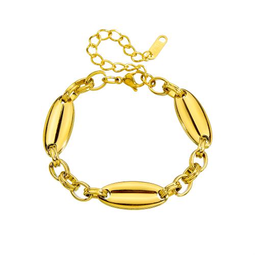 Bijoux bracelet en acier inoxydable, Acier inoxydable 304, Placage de couleur d'or, bijoux de mode & pour femme, Vendu par PC