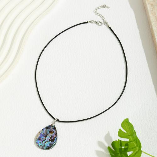 Abalone Schelp Halsketting, met Wax & Zinc Alloy, mode sieraden & natuurlijke & voor vrouw, Verkocht door PC