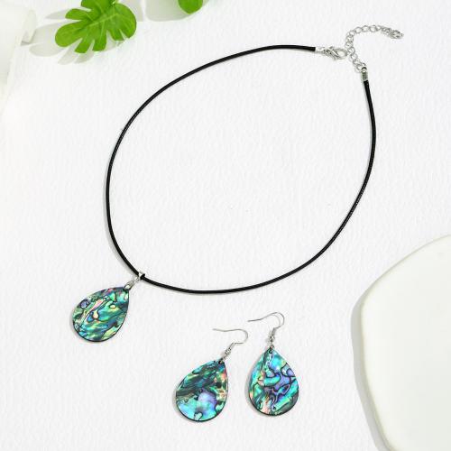 Abalone Shell Jewelry Set, -val Viasz & Cink ötvözet, Könnycsepp, galvanizált, természetes & különböző stílusokat a választás & a nő, Által értékesített PC