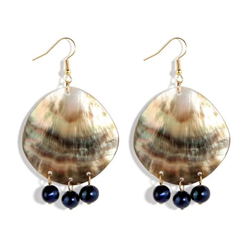 Black Shell Drop Earring, med Zinc Alloy, mode smykker & for kvinde, Solgt af par