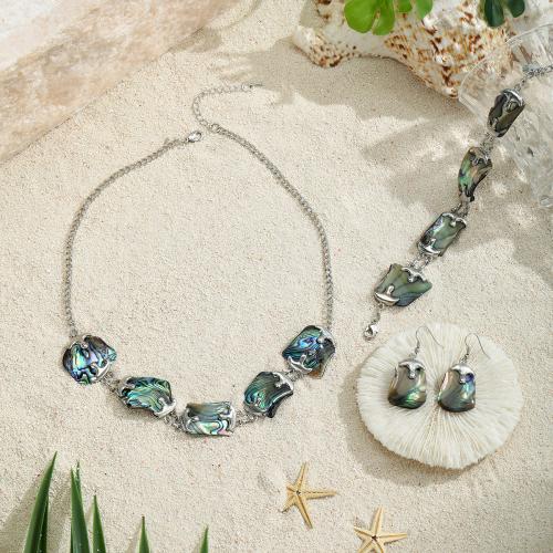 Abalone Shell Šperky Set, s železný řetěz & Zinek, á, přírodní & různé styly pro výběr & pro ženy, Prodáno By PC