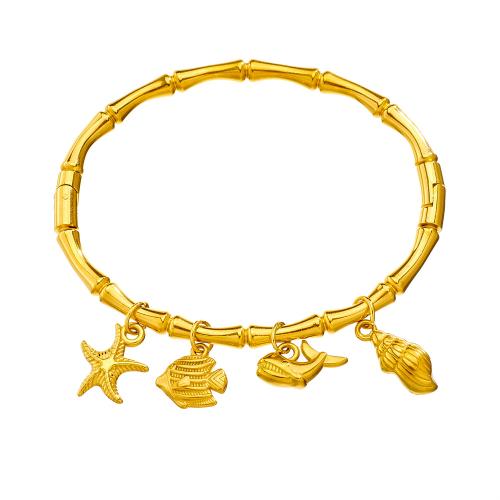 Bracelet en acier inoxydable, Acier inoxydable 304, Placage de couleur d'or, bijoux de mode & styles différents pour le choix & pour femme, Vendu par PC
