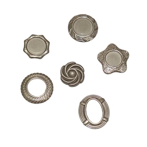 Rostfritt stål Cabochon Setting, 304 rostfritt stål, silver pläterad, DIY, fler färger för val, Säljs av PC