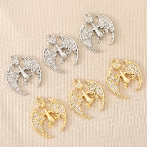 Cúbicos Circonia Colgante Latón Micro pavimenta, metal, chapado, Bricolaje & micro arcilla de zirconia cúbica, más colores para la opción, libre de níquel, plomo & cadmio, 10PCs/Bolsa, Vendido por Bolsa