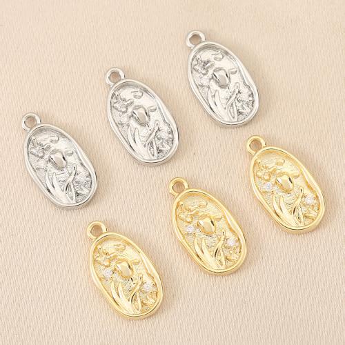 Cúbicos Circonia Colgante Latón Micro pavimenta, metal, chapado, Bricolaje & micro arcilla de zirconia cúbica, más colores para la opción, libre de níquel, plomo & cadmio, 10PCs/Bolsa, Vendido por Bolsa