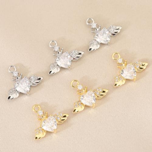 Cubique Pendentif en laiton zircon pavent, Placage, DIY & pavé de micro zircon, plus de couleurs à choisir, protéger l'environnement, sans nickel, plomb et cadmium, 10PC/sac, Vendu par sac