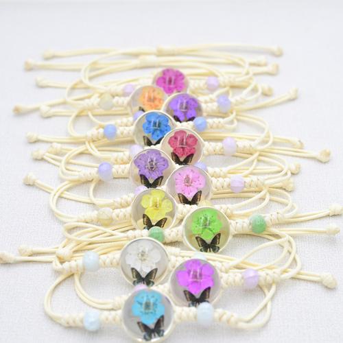verre bracelet, avec Corée-Corée & Fleurs séchées & porcelaine, fait à la main, bijoux de mode & pour femme, plus de couleurs à choisir, Longueur Environ 6-10 pouce, Vendu par PC