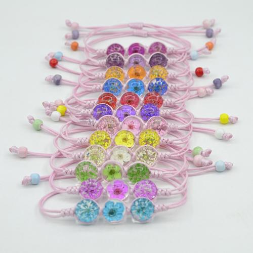 verre bracelet, avec Corée-Corée & Fleurs séchées, fait à la main, bijoux de mode & pour femme, plus de couleurs à choisir, Longueur Environ 6-10 pouce, Vendu par PC