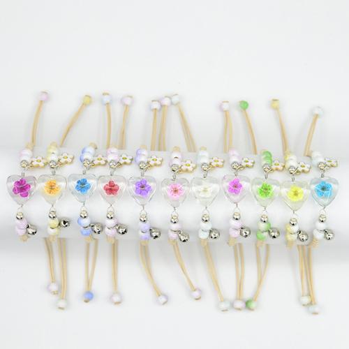 verre bracelet, avec Corée-Corée & Fleurs séchées & porcelaine & alliage de zinc, fait à la main, bijoux de mode & pour femme, plus de couleurs à choisir, Longueur Environ 6-10 pouce, Vendu par PC