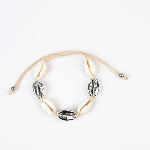 Shell Bracelet, le Céir & Sinc Alloy, lámhdhéanta, jewelry faisin & do bhean, dathanna níos mó le haghaidh rogha, Fad Thart 6-10 Inse, Díolta De réir PC