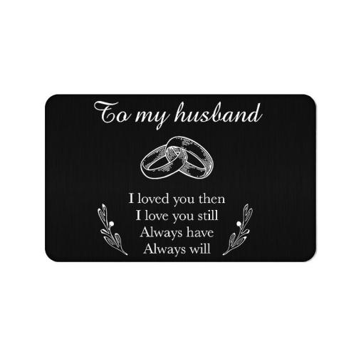 304 Stainless Steel Greeting Card Rectangle Unisex & with letter pattern black Sold By PC
