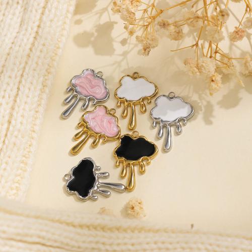 304 Stainless Steel Pendant Cloud gold color plated DIY & enamel nickel lead & cadmium free Sold By Bag