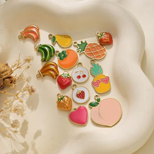 304 Stainless Steel Pendant Fruit gold color plated DIY & enamel nickel lead & cadmium free Sold By Bag