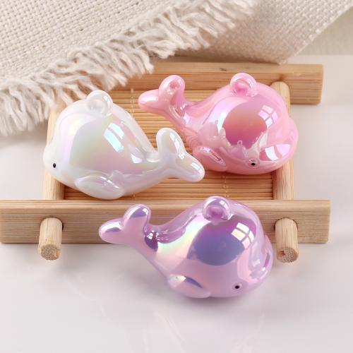 Acrylic Pendants Whale gold color plated DIY & enamel Sold By PC
