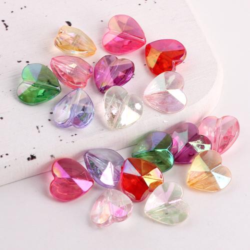 Plated Acrylic Beads Heart colorful plated DIY & enamel Sold By PC
