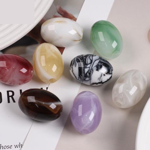 Akril nakit Beads, elipsa, zlatna boja pozlaćen, možete DIY & emajl, više boja za izbor, Prodano By PC