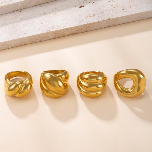 304 nehrđajućeg čelika Finger Ring, 18K pozlaćeno, bez spolne razlike & različite veličine za izbor & različitih stilova za izbor, Prodano By PC