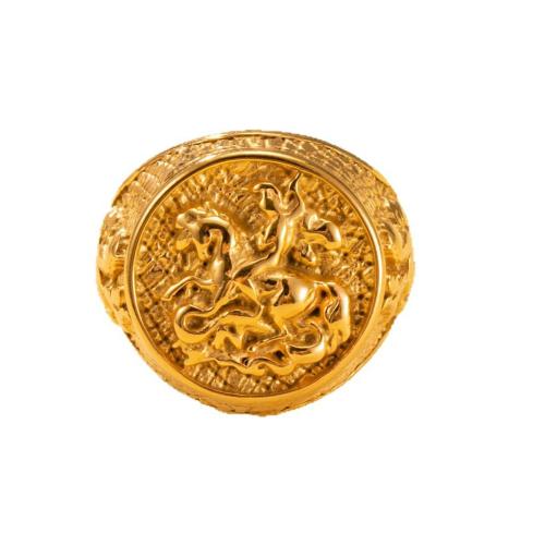304 Stainless Steel Finger Ring 18K gold plated fashion jewelry & for man Sold By PC