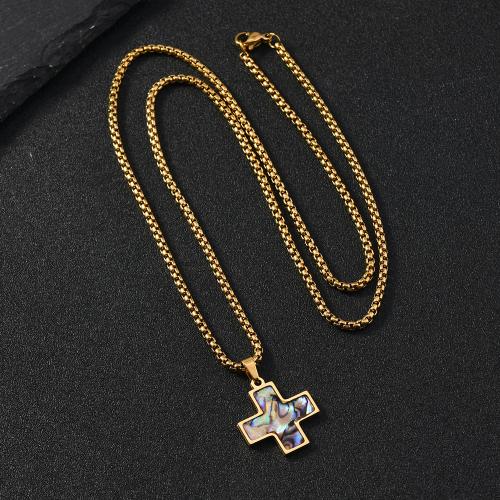 304 Cruach dhosmálta Muince, le Chluas mhara Shell, plátáilte, jewelry faisin & unisex, órga, Díolta De réir PC