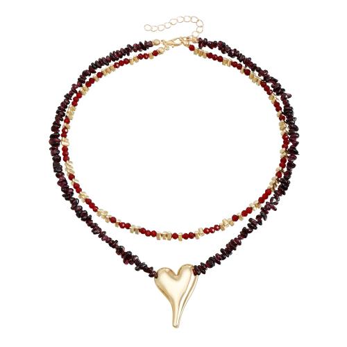 lega in zinco collana, with pietrastone, placcato, 2 pezzi & gioielli di moda & per la donna, nessuno, Venduto da set