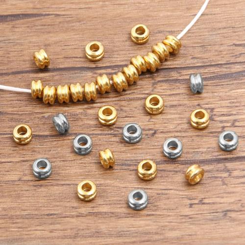 304 Stainless Steel Beads Rondelle gold color plated DIY Sold By Bag