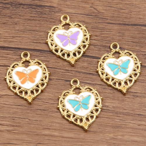 Cruach dhosmálta Croí pendants, 304 Cruach dhosmálta, dath an óir plated, DIY & cruan, dathanna níos mó le haghaidh rogha, 10ríomhairí pearsanta/Mála, Díolta De réir Mála