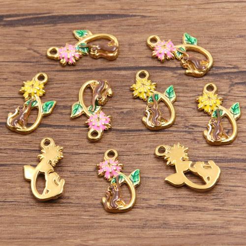 Stainless Steel Pendants 304 Stainless Steel gold color plated DIY & enamel Sold By Bag