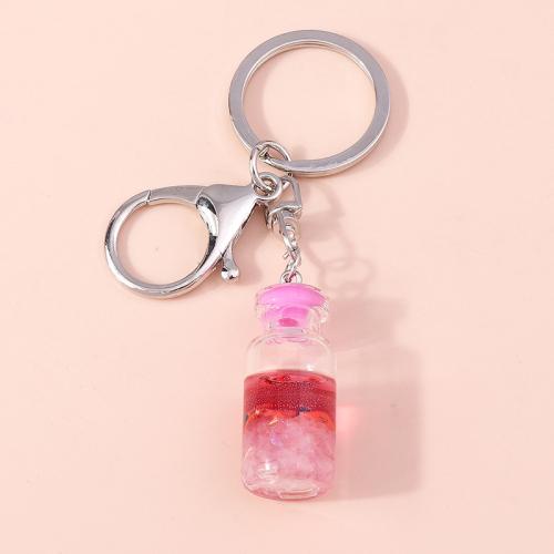 Llaveros, Vidrio, con aleación de zinc, Botella, unisexo & diferentes estilos para la opción, key clasp length 90-100mm, Vendido por UD