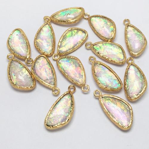 Zinc Alloy Pendant with Gemstone gold color plated DIY Sold By PC