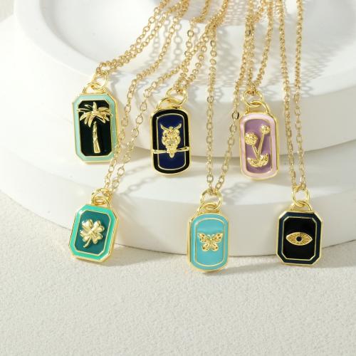 Collier en laiton, Placage de couleur d'or, bijoux de mode & styles différents pour le choix & émail, plus de couleurs à choisir, protéger l'environnement, sans nickel, plomb et cadmium, Vendu par PC