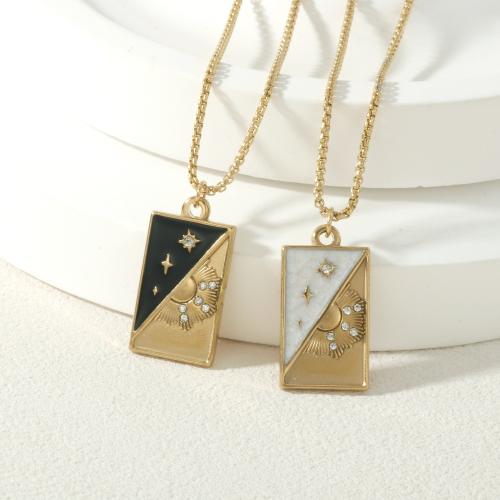 Colar de jóias de aço inoxidável, Aço inoxidável 304, cromado de cor dourada, joias de moda & Vario tipos a sua escolha & micro pavimento em zircônia cúbica & esmalte, Mais cores pare escolha, vendido por PC