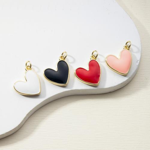 Μενταγιόν Brass Heart, Ορείχαλκος, Καρδιά, επιχρυσωμένο, DIY & σμάλτο, περισσότερα χρώματα για την επιλογή, νικέλιο, μόλυβδο και κάδμιο ελεύθεροι, 16.50x2.90x18.90mm, Sold Με PC