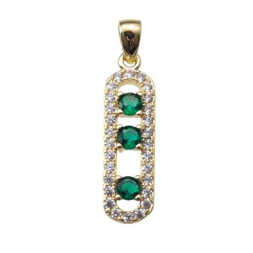 Cubic Zirconia Micro Pave Brass Pendant plated DIY & micro pave cubic zirconia & with rhinestone nickel lead & cadmium free Sold By PC