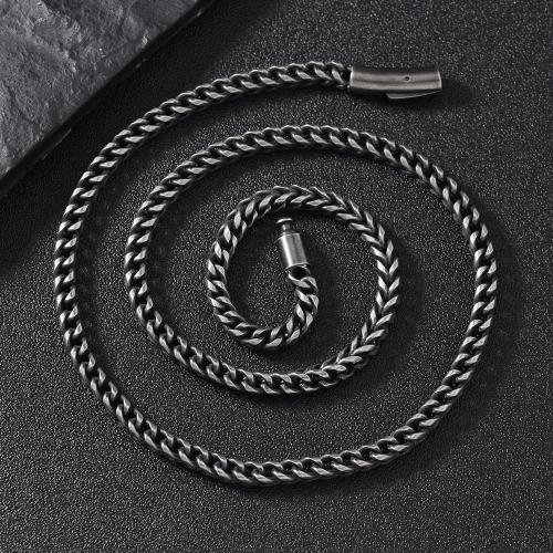 304 roestvrij staal Halsketting, plated, mode sieraden & voor de mens, oorspronkelijke kleur, Lengte 60 cm, Verkocht door PC
