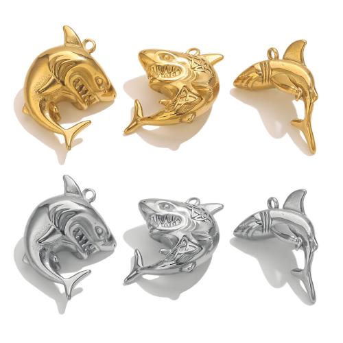 Rustfrit stål Animal Pendler, 304 rustfrit stål, Shark, forgyldt, du kan DIY & forskellig størrelse for valg, flere farver til valg, Solgt af PC