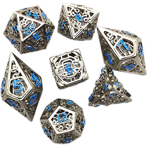 Brass Dice plated 7 pieces & Unisex & hollow dice length 15-25mm Sold By Set
