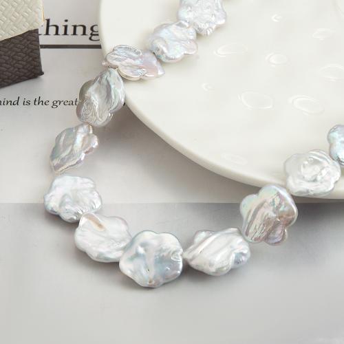 Pearl Fionnuisce Bead, pluma Blossom, DIY, bán, 19x17mm, Díolta De réir Snáithe