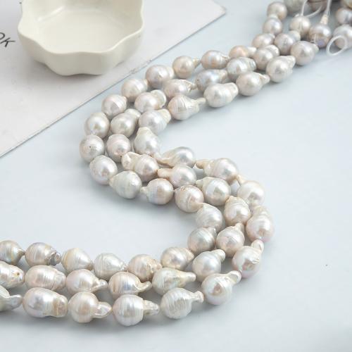 Ferskvandsperle Bead, Kartoffel, du kan DIY, hvid, 15x13mm, Solgt af Strand
