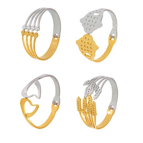 Bracelet en acier inoxydable, Acier inoxydable 304, Placage, styles différents pour le choix & pour femme & deux tons & creux, Vendu par PC