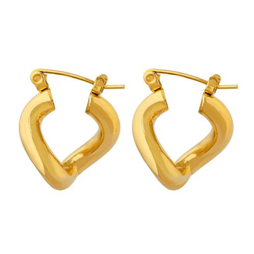 Stainless Steel Lever Voltar Brinco, Aço inoxidável 304, 18K banhado a ouro, joias de moda & para mulher, vendido por par