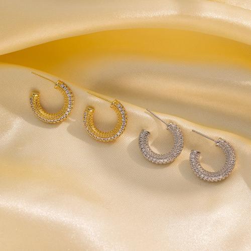 Titanium Staal Stud Earring, plated, mode sieraden & voor vrouw & met strass, meer kleuren voor de keuze, Verkocht door pair