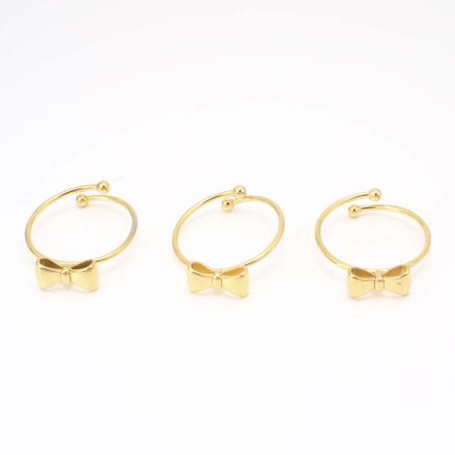 Aço inoxidável 304 Cuff Ring Finger, joias de moda & para mulher, dourado, Inner diameter: 18mm, vendido por PC