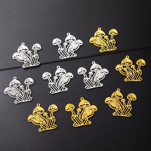 Nerezová ocel Šperky Přívěsky, 304 Stainless Steel, houba, DIY, více barev na výběr, 10PC/Bag, Prodáno By Bag