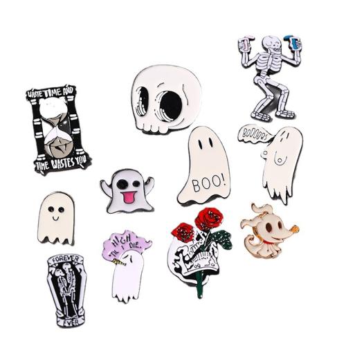 Zinklegierung Brosche, plattiert, Design für Halloween & unisex & verschiedene Stile für Wahl & Emaille, brooch length 15-50mm, verkauft von PC