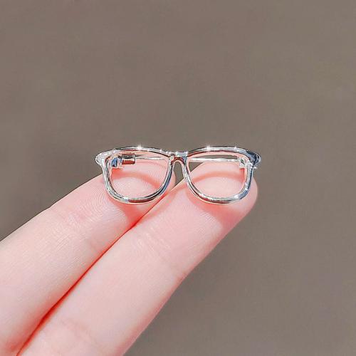 Zink Alloy Brosch, Glasögon, silver pläterad, för kvinna & ihålig, 34x12mm, Säljs av PC