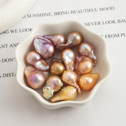 Ferskvandsperle Bead, Barok, ingen hul, blandede farver, 20x14mm, Solgt af PC