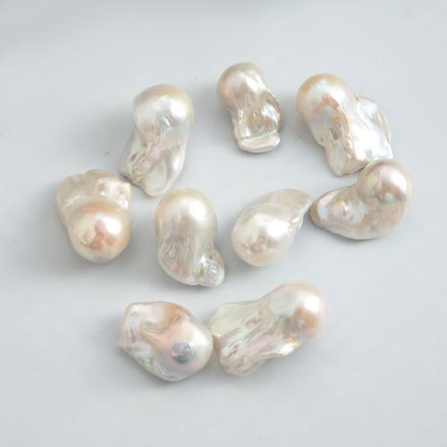Perlas cultivadas de agua dulce Abalorio, Barroco, sin agujero, Blanco, 26x16mm, Vendido por UD