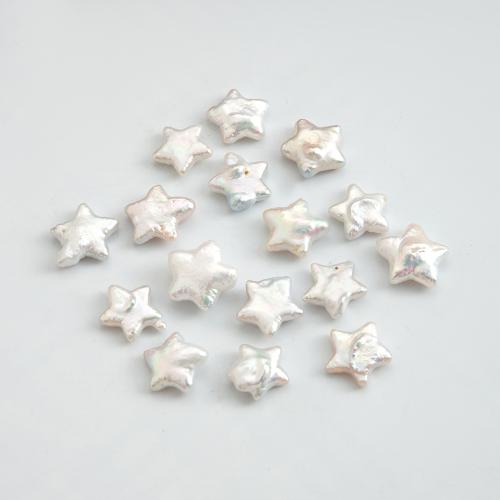 Pearl Fionnuisce Bead, Star, aon poll, bán, 14x11mm, Díolta De réir PC