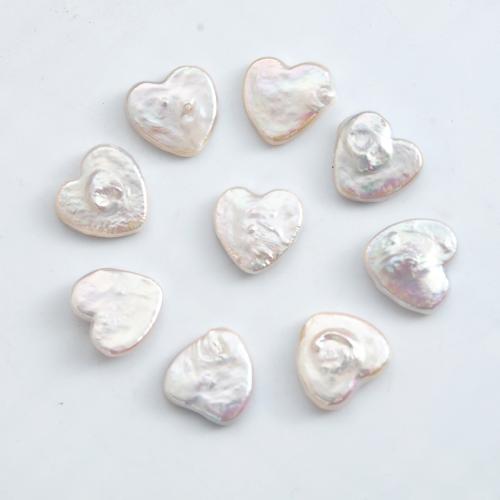 Perlas cultivadas de agua dulce Abalorio, Corazón, sin agujero, Blanco, 12x12mm, Vendido por UD