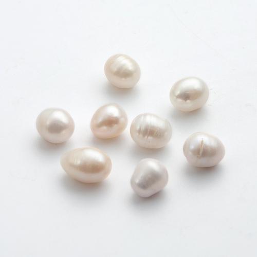 Perlas cultivadas de agua dulce Abalorio, Patata, sin agujero, Blanco, 10x9mm, Vendido por UD